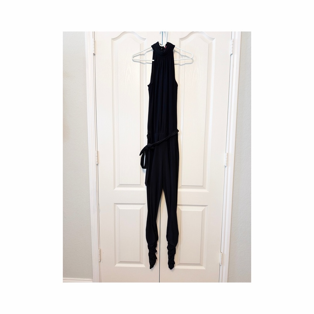Catherine Malandrino Edie Mock Neck Black Sleeveless Jumpsuit Suit XS